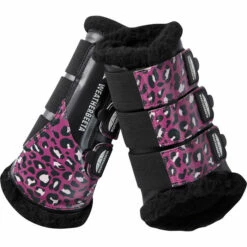 Weatherbeeta Leopard Brushing Boots 1006958004 Pink Leopard Print