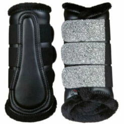 2022 HKM Sparkle Brushing Boots 13345 - Black / Silver