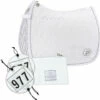 2023 Eskadron Highgloss Peacock Saddle Cloth & Round Bridle Number Holder Bundle PSNH23 - White