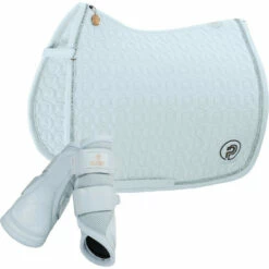 2023 Eskadron Platinum Softshell Saddle Cloth & Mesh Tendon Boots Bundle ESPB1 - Powder Blue