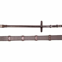 2023 Henry James Saddlery Xtreme Eventer Hybrid Rubber Reins With Leather Stoppers RR7 - Havana Brown Colour Havana Brown