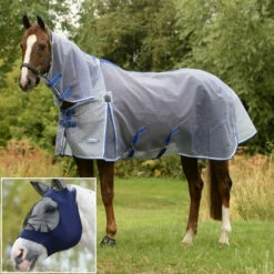 2023 Weatherbeeta Horse Comfitec Ripshield Plus With FREE Fly Mask 101837908049 - Navy / White / Black