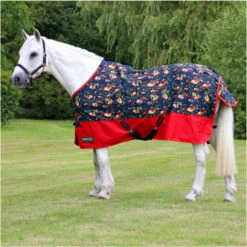 Hy Equestrian StormX Original Standard Neck Turnout Rug - Navy / Red