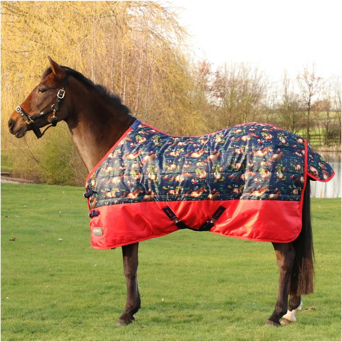 Hy Equestrian StormX Original 100 Standard Neck Rug - Navy / Red 3 Hy Equestrian StormX Original 100 Standard Neck Rug - Navy / Red