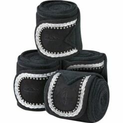 2022 Weatherbeeta Fleece Bling Bandage 4 Pack 1002758001 - Black