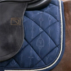 2022 HV Polo Lauren Dressage Saddle Pad 802493450 - Navy Colour Navy -THE DRILLSHED Shop 5355 202220HV20Polo20Lauren20Dressage20Saddle20Pad2080249345020 20Navy20Close20Up.700x700