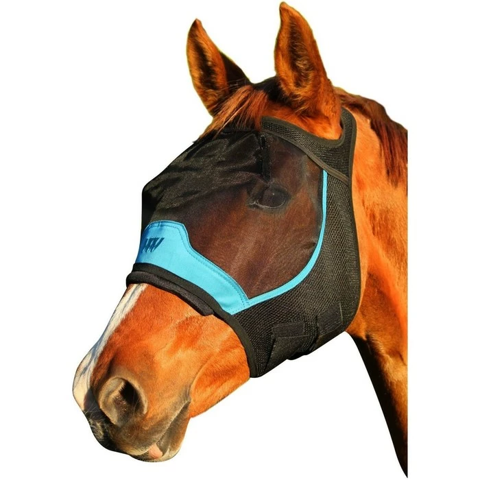 2023 Woof Wear UV Fly Mask Without Ears & UV Nose Protector Bundle FMNPUV23 - Black / Turquoise Colour Black / Turquoise 4 2023 Woof Wear UV Fly Mask Without Ears & UV Nose Protector Bundle FMNPUV23 - Black / Turquoise Colour Black / Turquoise - Image 2