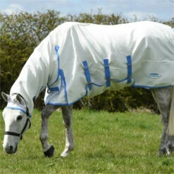 2023 Weatherbeeta Sweet Itch Shield Fly Rug With FREE Fly Mask WFRFM3 - White / Blue / Navy -THE DRILLSHED Shop 6372 202220Weatherbeeta20Sweet20Itch20Shield20Combo20Neck20100620920 20White2020Blue2010062092022.700x700