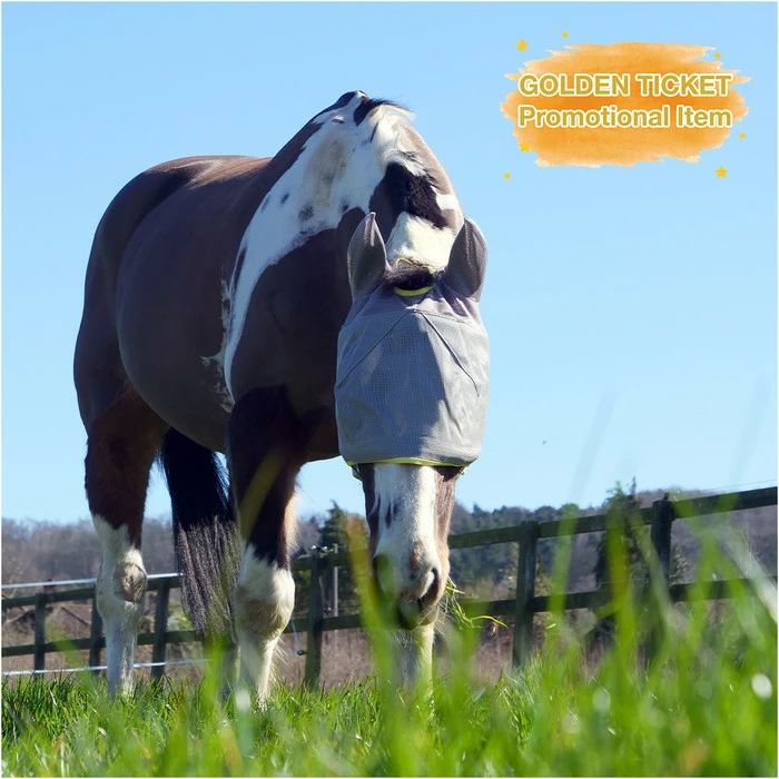 Equilibrium Field Relief Midi Fly Mask With Ears Grey / Yellow 4 Equilibrium Field Relief Midi Fly Mask With Ears Grey / Yellow - Image 2