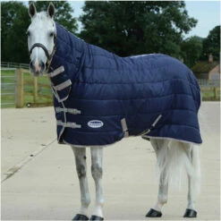 Weatherbeeta Comfitec Channel Quilt Medium-Lite Combo Neck Rug - Navy / Silver Colour Navy/Silver