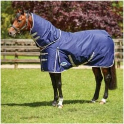 2022 Weatherbeeta Comfitec Essential Lite Plus Detach-A-Neck Turnout Rug - Navy / Silver