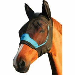 Woof Wear UV Fly Mask With Ears WS0014 - Black / Turquoise
