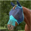 2022 Weatherbeeta Comfitec Deluxe Fine Mesh Mask With Ears And Tassels 1009577012 - Navy / Turquoise -THE DRILLSHED Shop wb mask dlx fine ears tassels nvy trq01.700x700